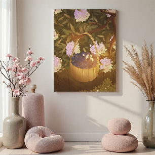 Golden Hour Blueberry Basket Canvas Print