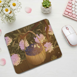 Golden Hour Blueberry Basket Mouse Pad