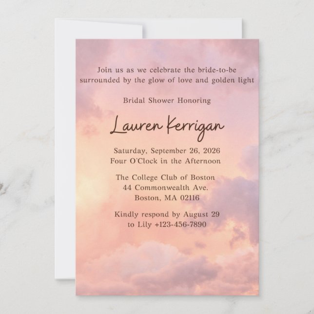 Golden Hour Bridal Shower Invitation (Front)