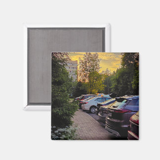 Golden Hour Cityscape Magnet – Customisable