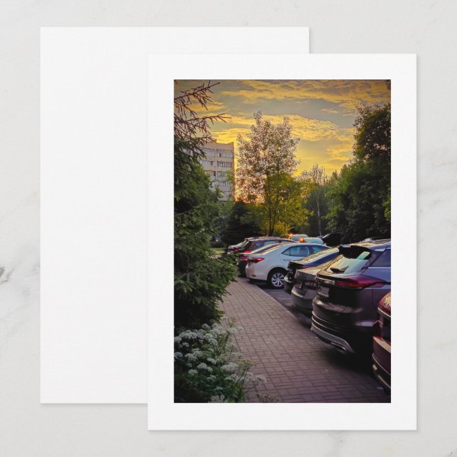 Golden Hour Flat Announcement Card – Customisable (Front/Back)