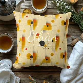 Golden Hour – Gold & Cream Geometric Accent Cushion