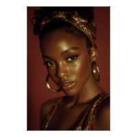 Golden Hour Melanin Beauty Headwrap Portrait