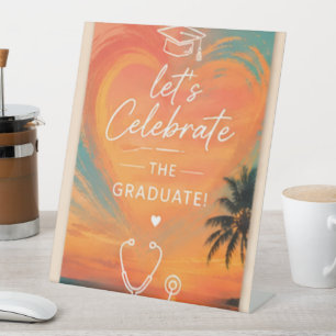 Golden Hour Nursing Graduation Party Sign Person