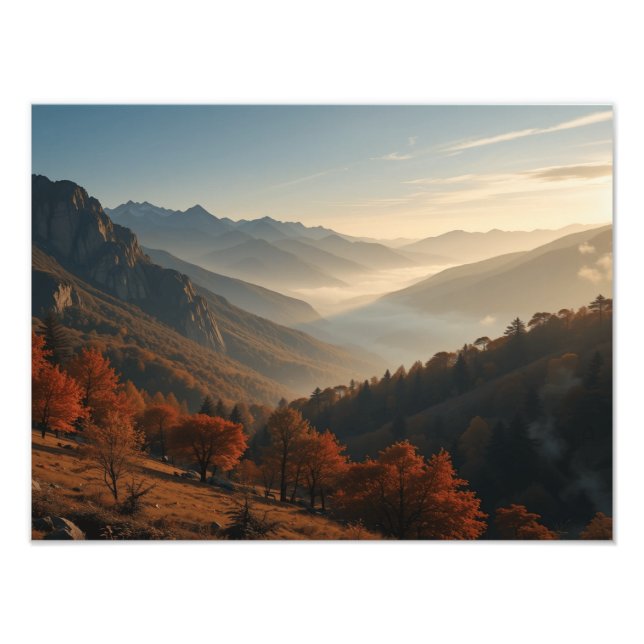 Golden Hour Over Serene Mountains Photo Print (Front)