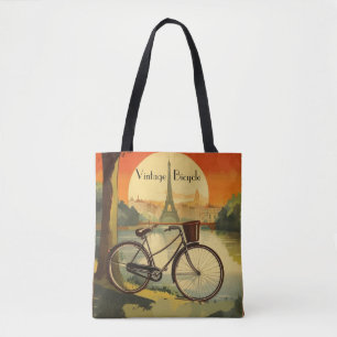 Golden Hour Parisian Cycle - Custom Tote Bag