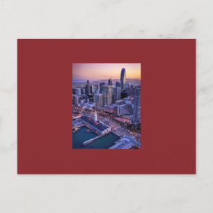 Golden Hour San Francisco City Aerial View Holiday Postcard