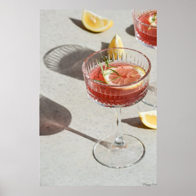 Golden Hour Spritz: Summer Cocktail & Sunlight Sha Poster (Front)