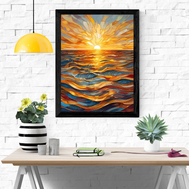 Golden Hour Stained Glass Sunset Poster (Creator Uploaded)