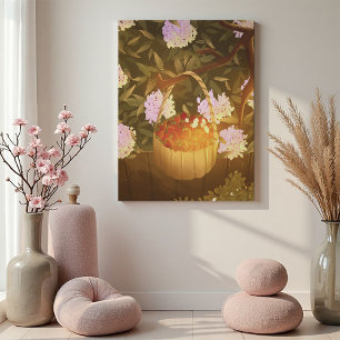 Golden Hour Strawberry Basket Canvas Print