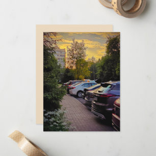 Golden Hour Street Flat Card – Customisable