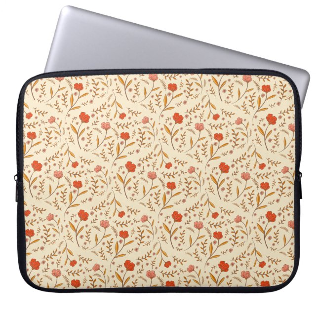 Golden Hour Study | Retro Ogee Floral Laptop Sleeve (Front)