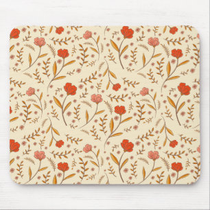 Golden Hour Study Retro Ogee Floral Mouse Pad