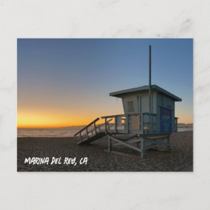 Golden Hour Sunset - Marina Del Rey, CA Postcard