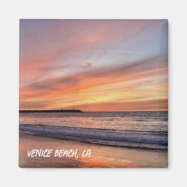 Golden Hour Sunset - Venice Beach, CA Magnet (Front)