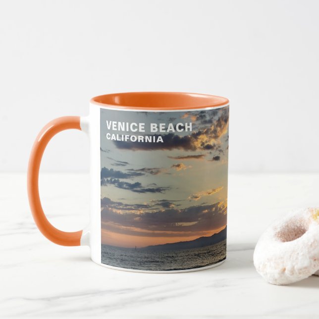 Golden Hour Sunset - Venice Beach, CA Mug (With Donut)