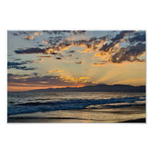Golden Hour Sunset - Venice Beach, CA Photo Print