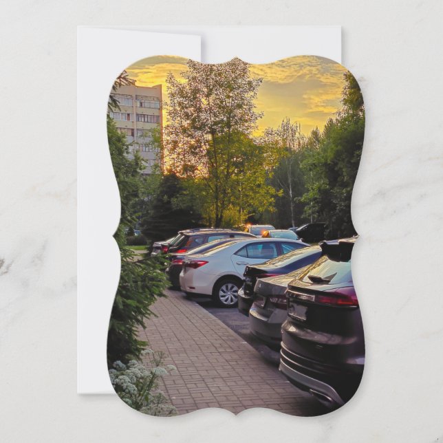 Golden Hour Urban Curve Card – Customisable (Front)