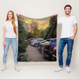 Golden Hour Urban Fleece Blanket – Customisable