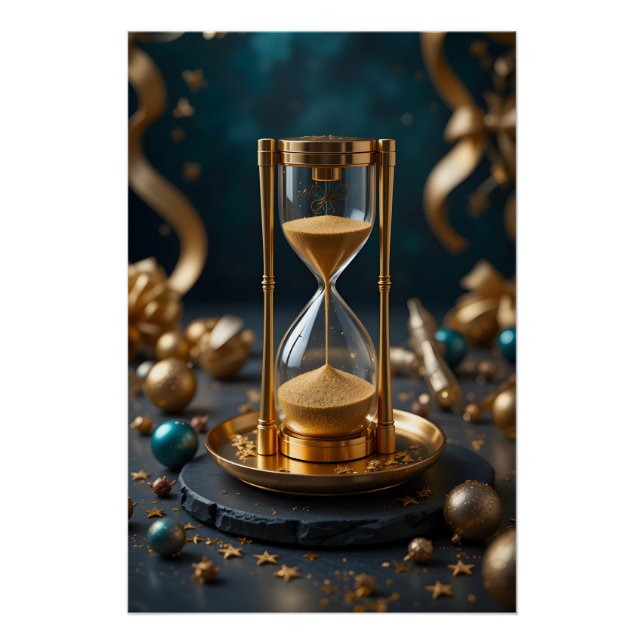 Golden Hourglass Elegance Poster (Front)