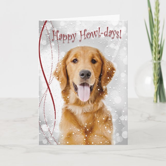 Golden Howl-days Christmas Card (Front)