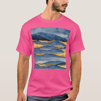 Golden-Hues And Royal Blue Mountains Landscape Abs T-Shirt