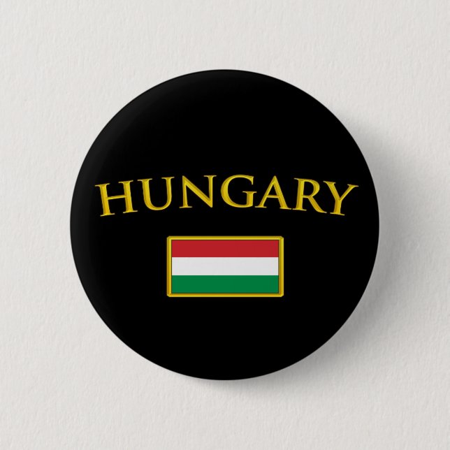 Golden Hungary 6 Cm Round Badge (Front)