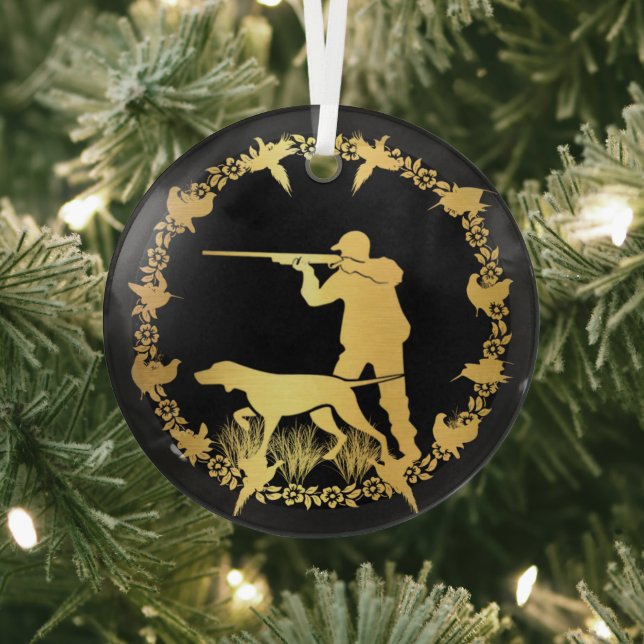 Golden hunter  glass tree decoration (Insitu)
