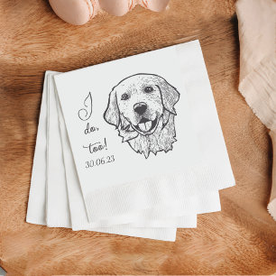 Golden  I Do Too Dog Custom Cocktail Napkin