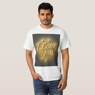 Golden I Love You T-Shirt Romantic Gift for Couple