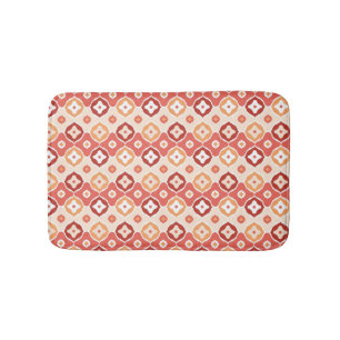 Golden ikat geometric pattern bath mat