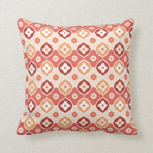Golden ikat geometric pattern cushion
