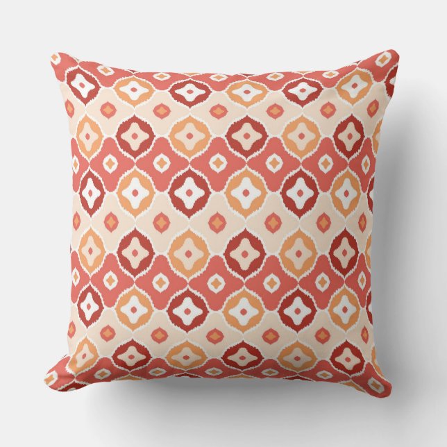 Golden ikat geometric pattern cushion (Front)
