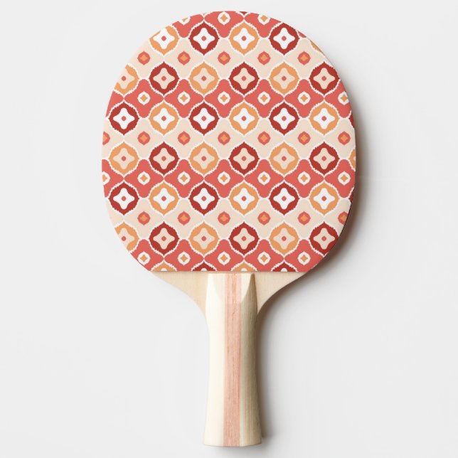Golden ikat geometric pattern ping pong paddle (Front)