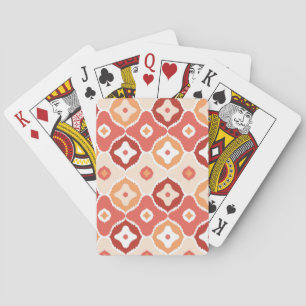 Golden ikat geometric pattern playing cards