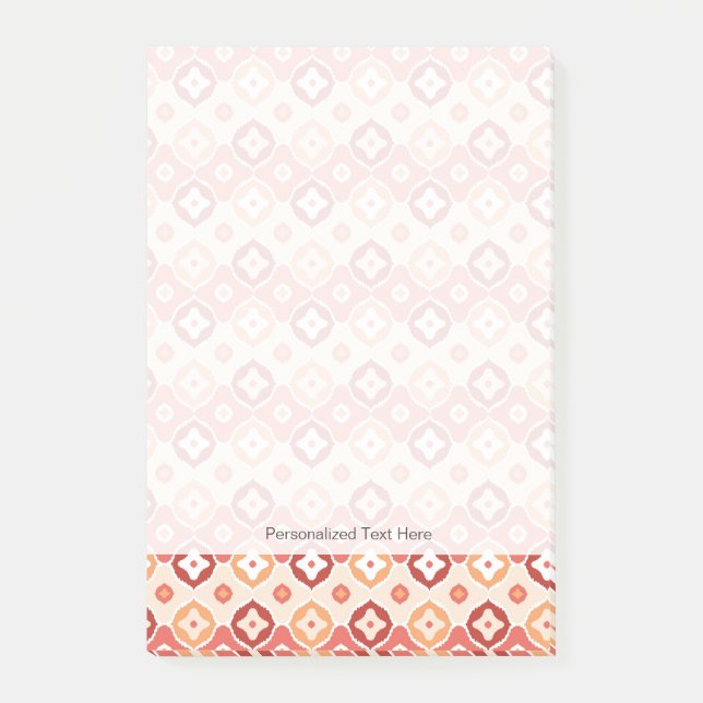 Golden ikat geometric pattern post-it notes (Front)