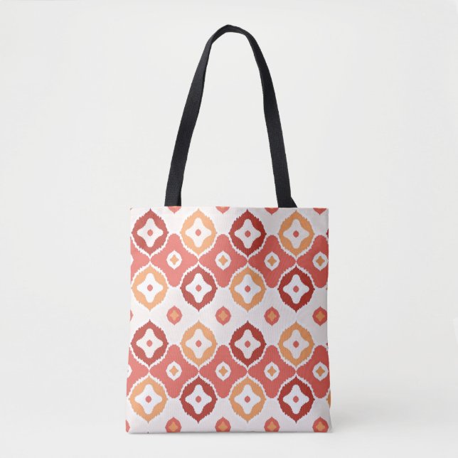 Golden ikat geometric pattern tote bag (Front)