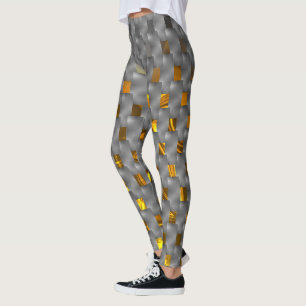 Golden image up grey plates, rectangular shapes leggings