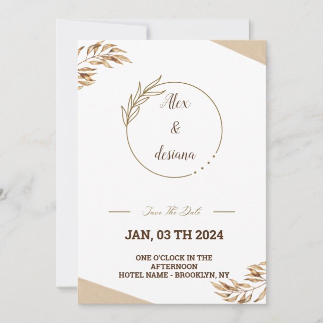 Golden imvitation invitation (Front)