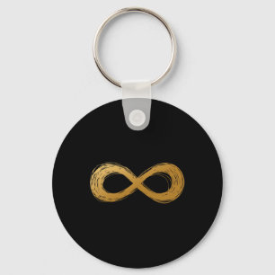 Golden Infinity Neurodiversity Symbol - Autism Awa Key Ring