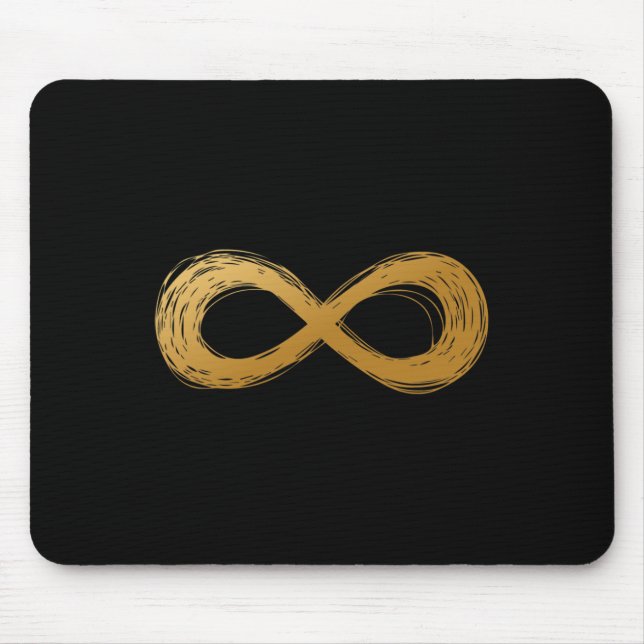Golden Infinity Neurodiversity Symbol - Autism Awa Mouse Pad (Front)