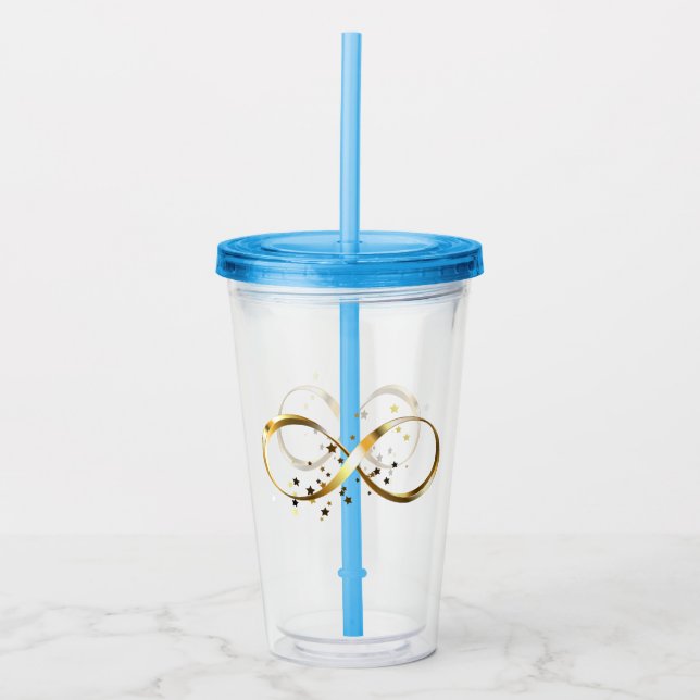 Golden Infinity Symbol Acrylic Tumbler (Front)
