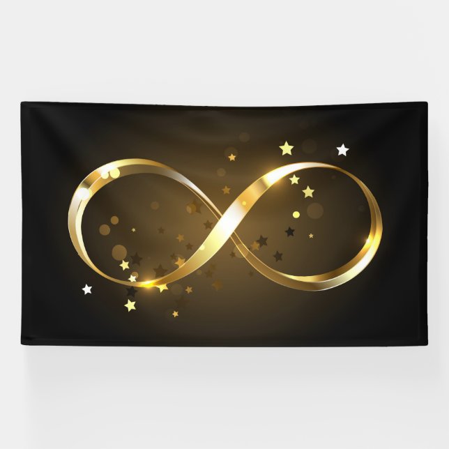 Golden Infinity Symbol Banner (Horizontal)