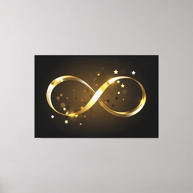 Golden Infinity Symbol Canvas Print (Front)