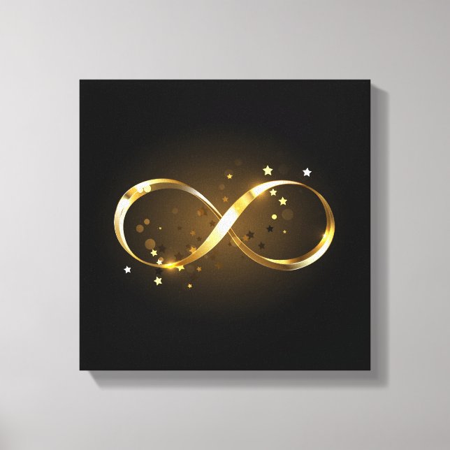 Golden Infinity Symbol Canvas Print (Front)