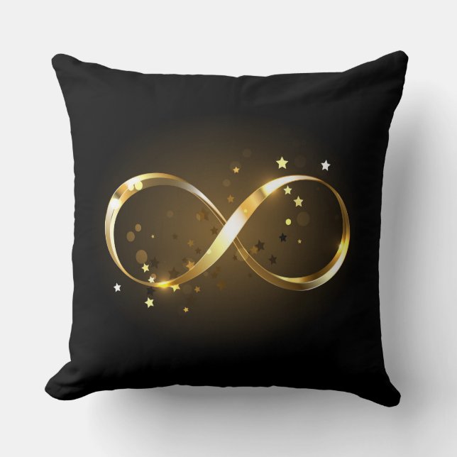 Golden Infinity Symbol Cushion (Front)
