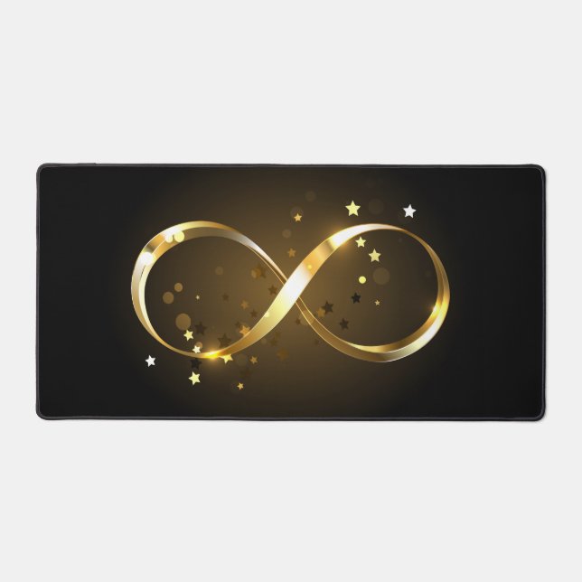 Golden Infinity Symbol Desk Mat (Front)