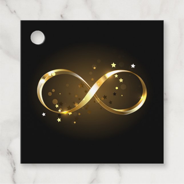 Golden Infinity Symbol Favour Tags (Front)