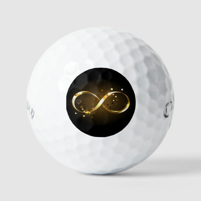 Golden Infinity Symbol Golf Balls (Front)