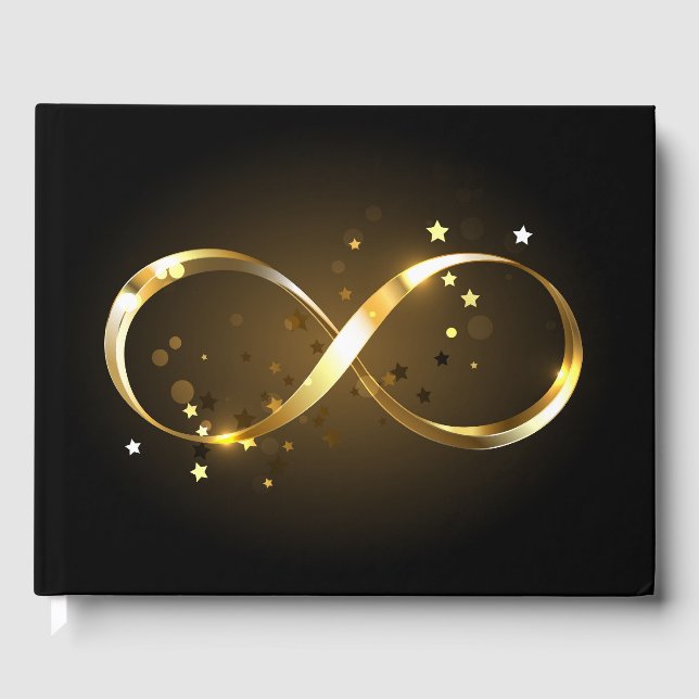 Golden Infinity Symbol Guest Book (Front)
